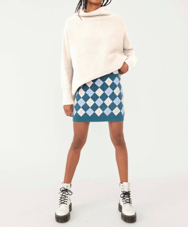 ARGYLE VIOLA SWEATER MINI SKIRT IN MARINE COMBO, Marine Combo / Cobalt, alternate image number 3