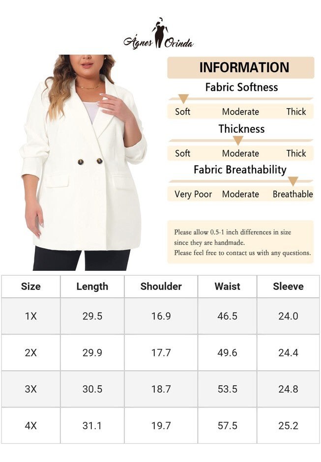 LAPEL BUTTON OFFICE WORK BLAZER, White / White, alternate image number 4