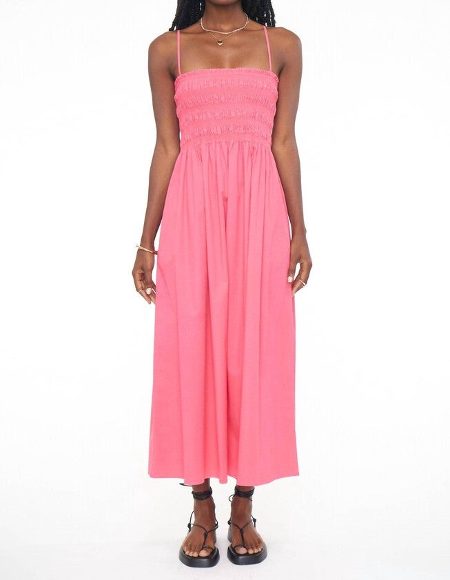 BIANCA SMOCKED BODICE DRESS IN PINK PUNCH, Pink Punch / Pink, hi-res image number null