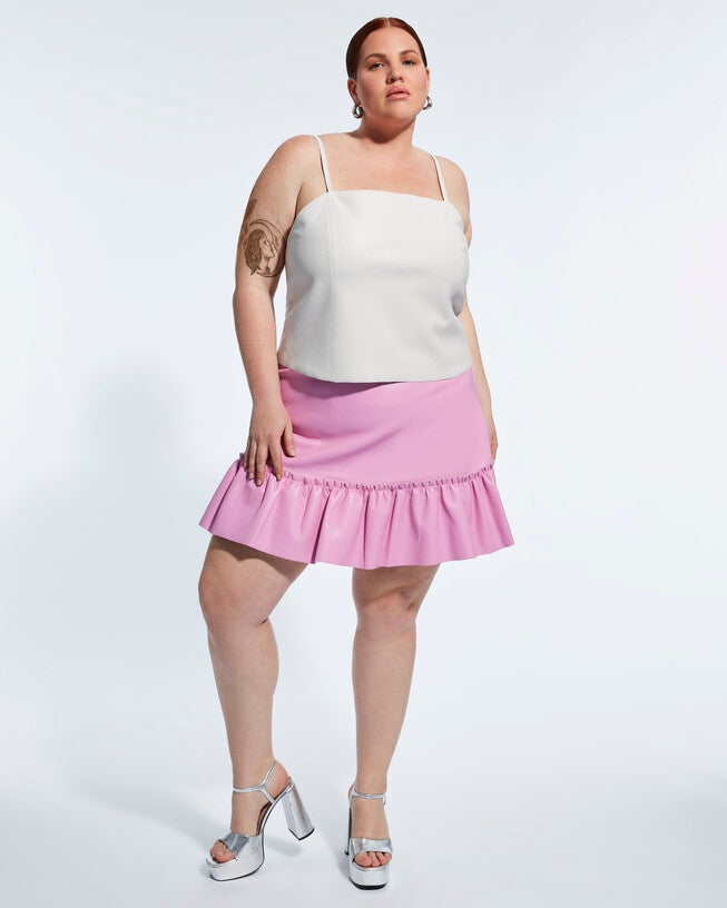 Penny Recycled Leather Cami, Buttercream / White, alternate image number 2