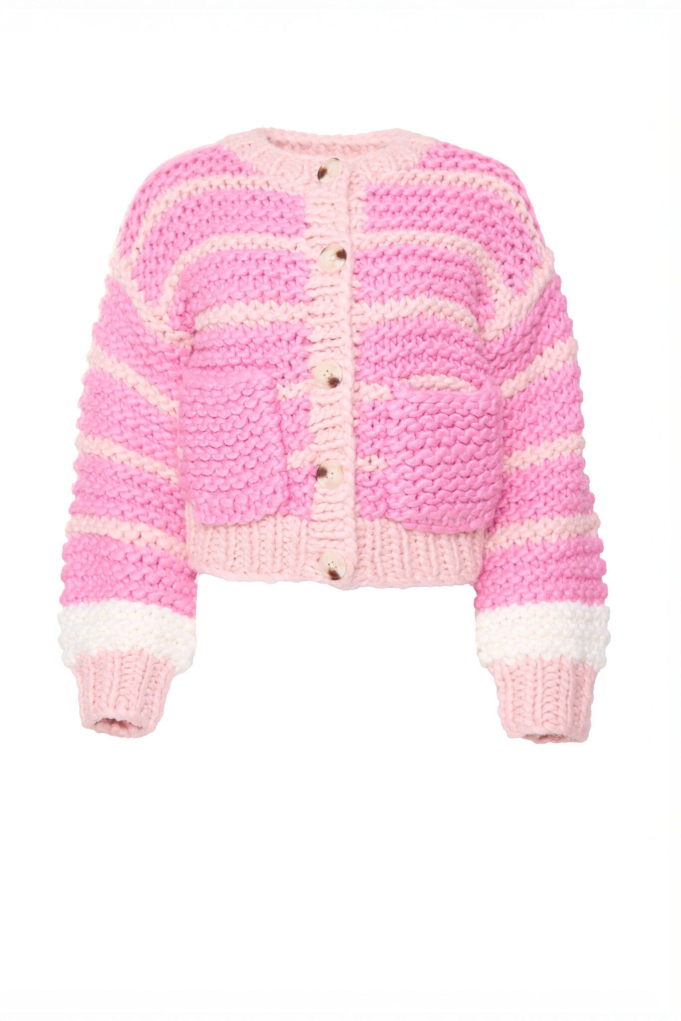 Bailey Cardigan, Pink Stripes / Pink, alternate image number 4
