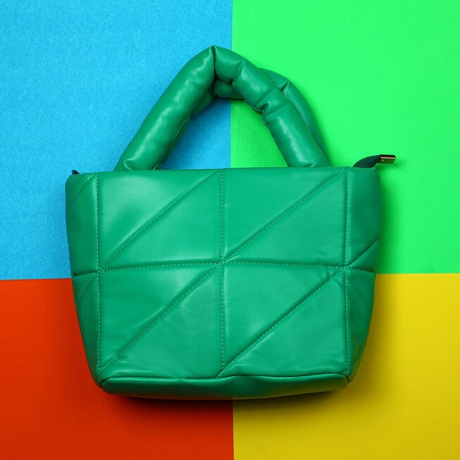 Haute Sauce Women's Puffer Handbag, Forest Green / Forest Green, alternate image number null