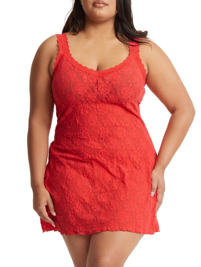 SIGNATURE LACE TANK CHEMISE, DSCRDEEP SEA CORAL / Coral, hi-res image number 0
