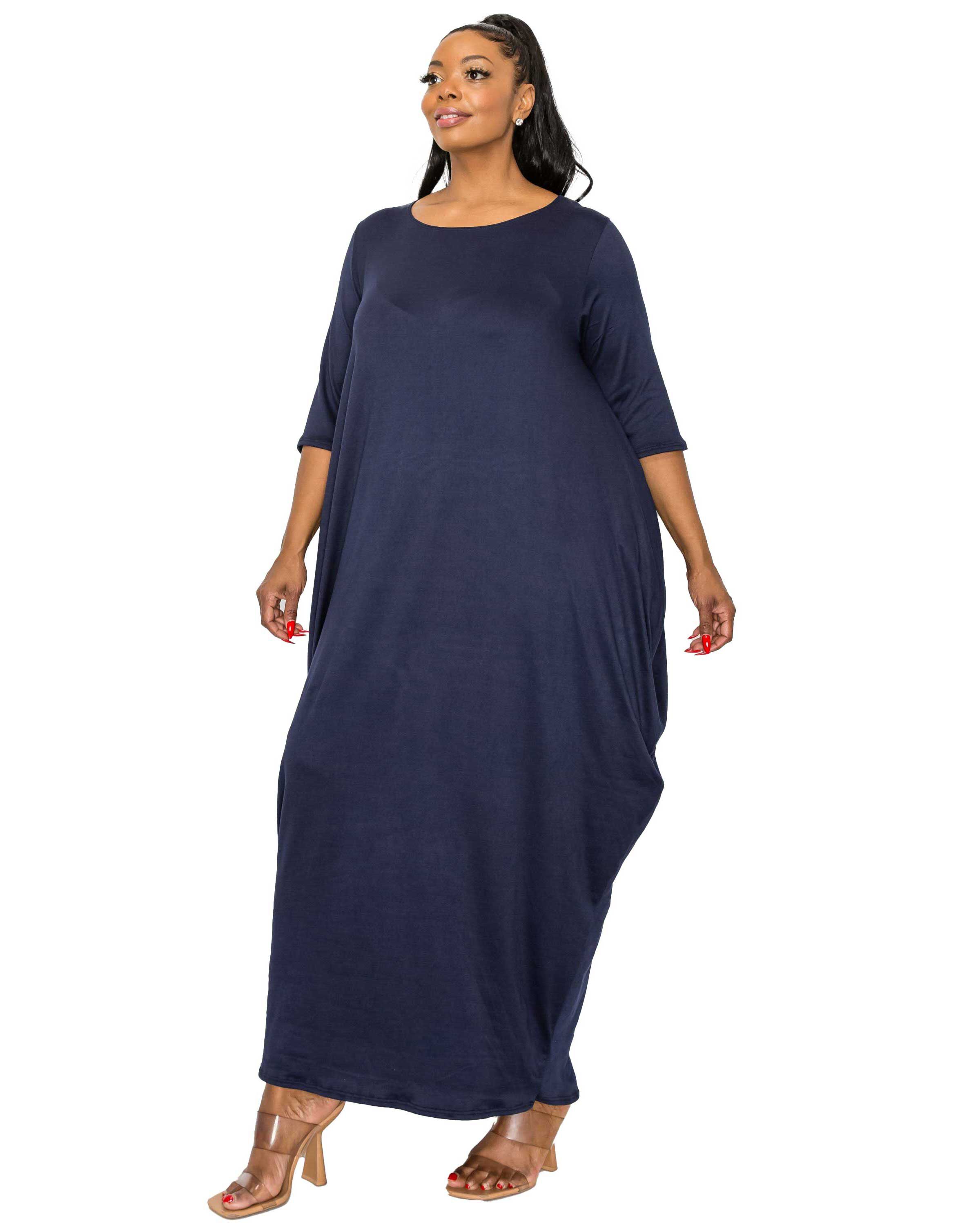 DIANA MAXI DRESS, Navy / Navy, alternate image number 2