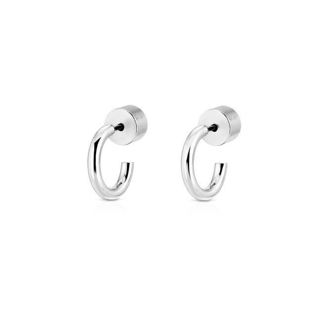 Jeanne Huggie Hoops Silver, Silver / Silver, hi-res image number 0