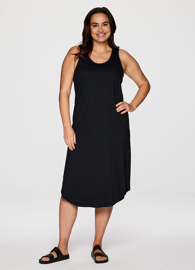 Plus Weekender Midi Tank Dress, Black / Black, hi-res image number 0