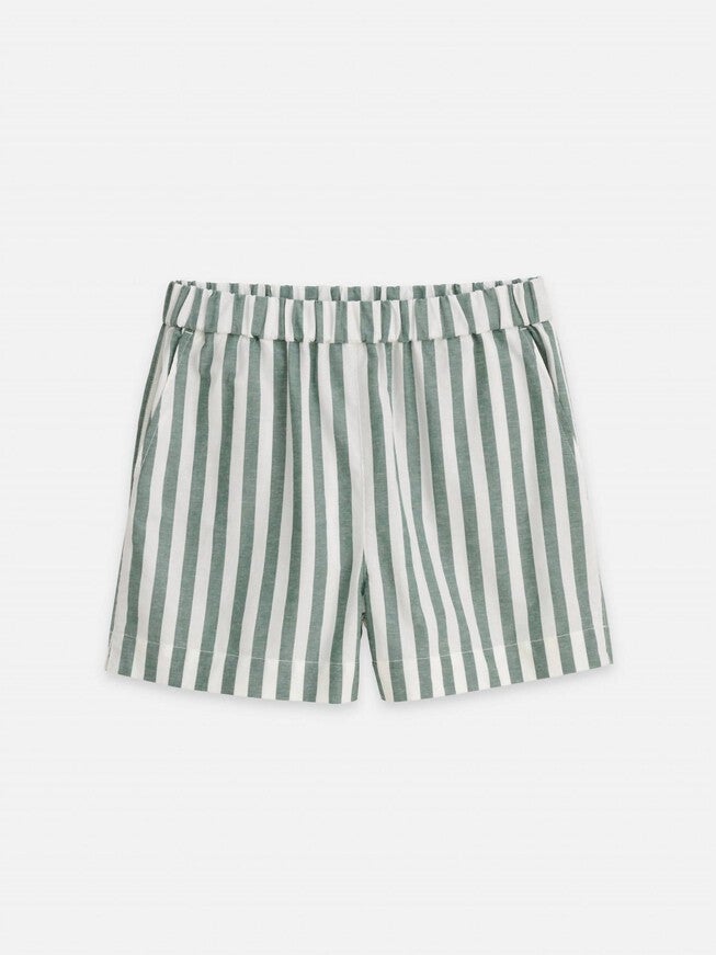 Poolside Shorts, Positano Stripe Green Off White / Light Green, alternate image number null