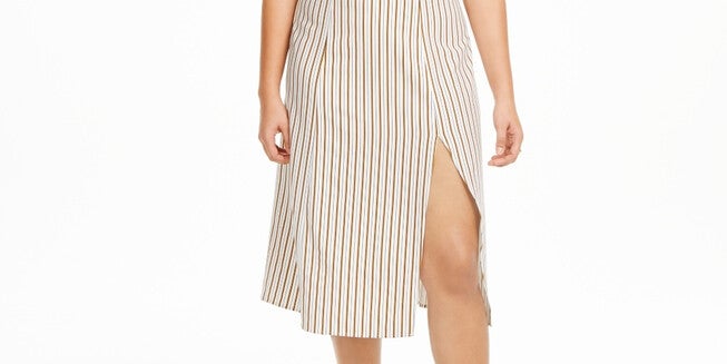 Danielle Bernstein Women's Plus Size Slip Maxi Dress Beige Size 18W, , alternate image number null