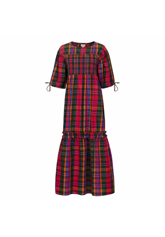 Que Paso Plaid Katrin Dress, Plaid Multi / Hunter Green, alternate image number 2