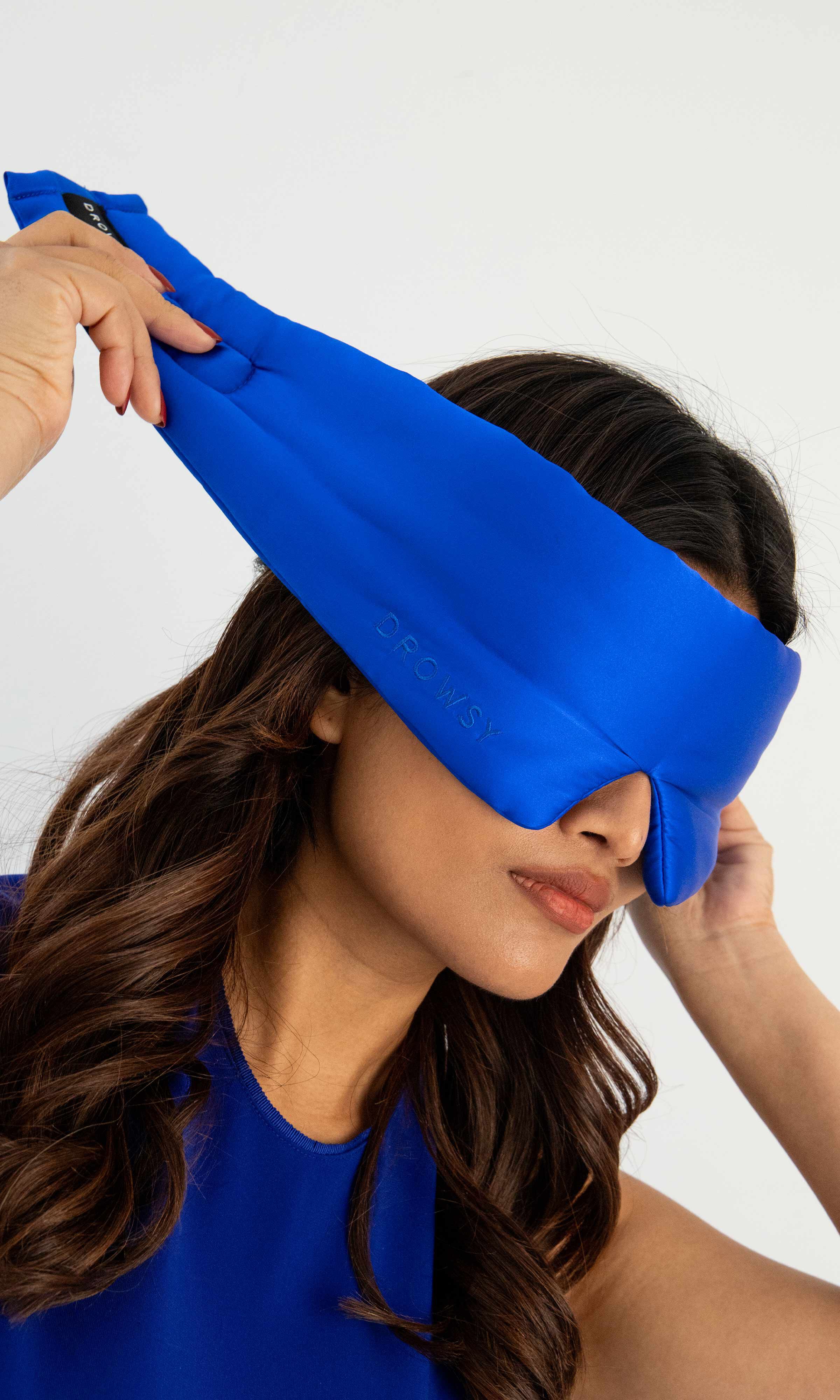 Silk Sleep Mask, Royal Blue / Royal Blue, alternate image number 2