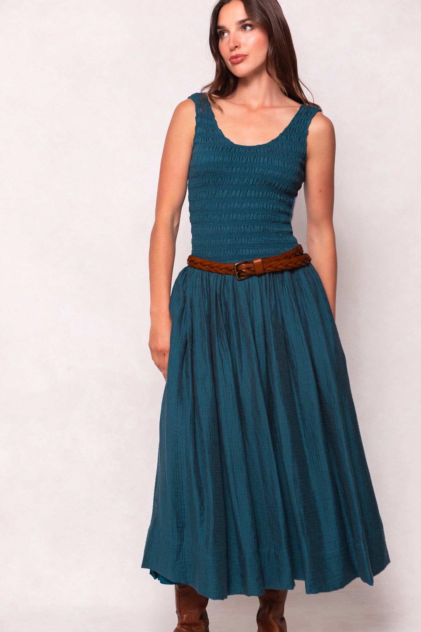 Marlow Dress, Teal / Teal, alternate image number 4