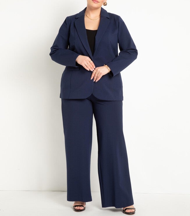 The Ultimate Stretch Suit Long Line One Button Blazer, Maritime Blue / Navy, alternate image number null