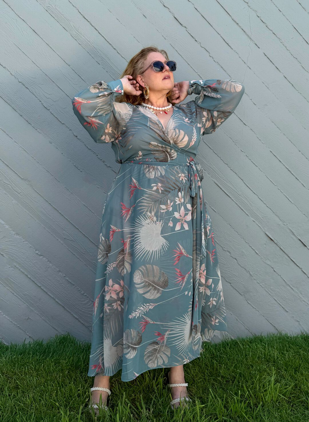 Midi Wrap Dress, Bora Bora / Light Blue, alternate image number 1