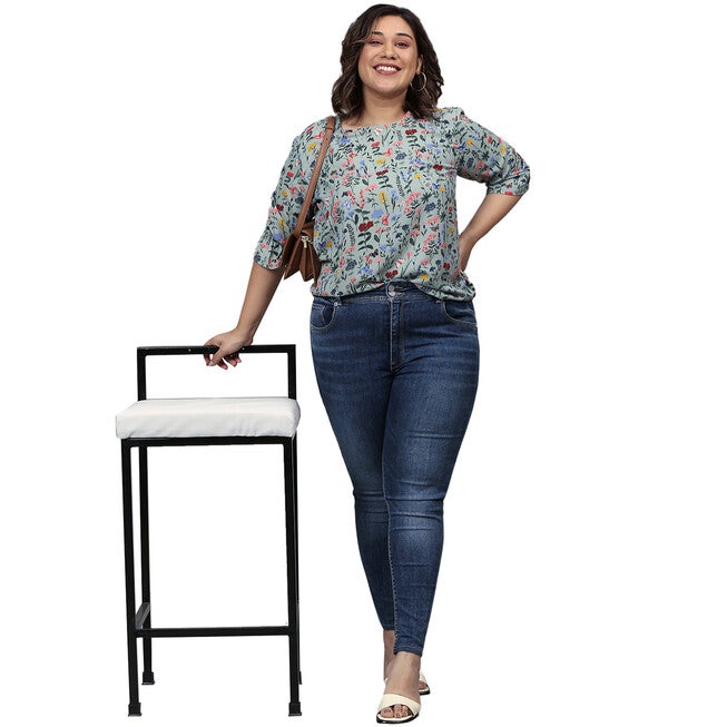 Floral Stylish Casual Top, Sage Green / Sage Green, alternate image number 3