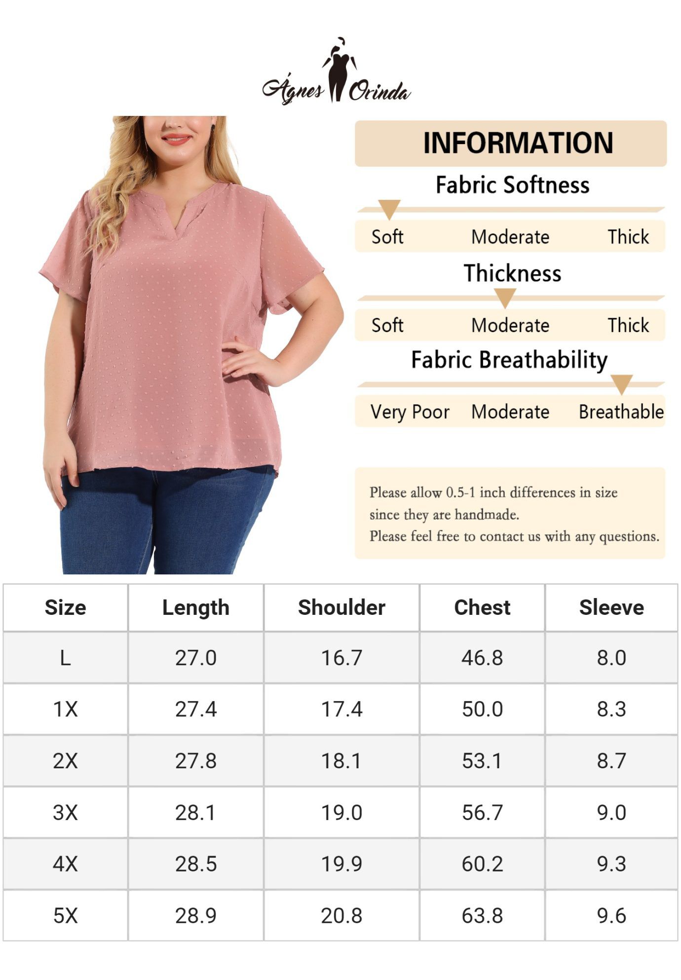 Swiss Dots Notched Neck Short Sleeve Basic Blouse, Pink / Pink, alternate image number 1