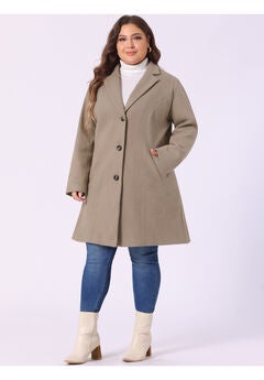 SINGLE BREASTED NOTCHED LAPEL LONG WINTER COAT