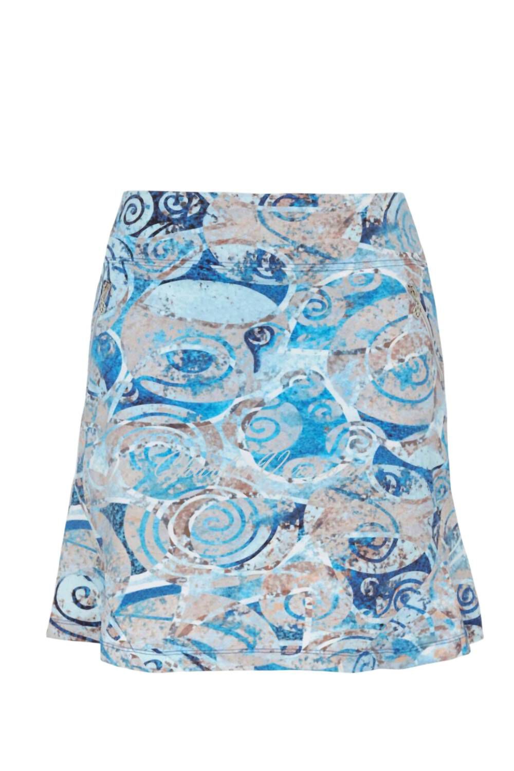 Golf Skort, Blue  White  Tan / Azure Blue, hi-res image number 0