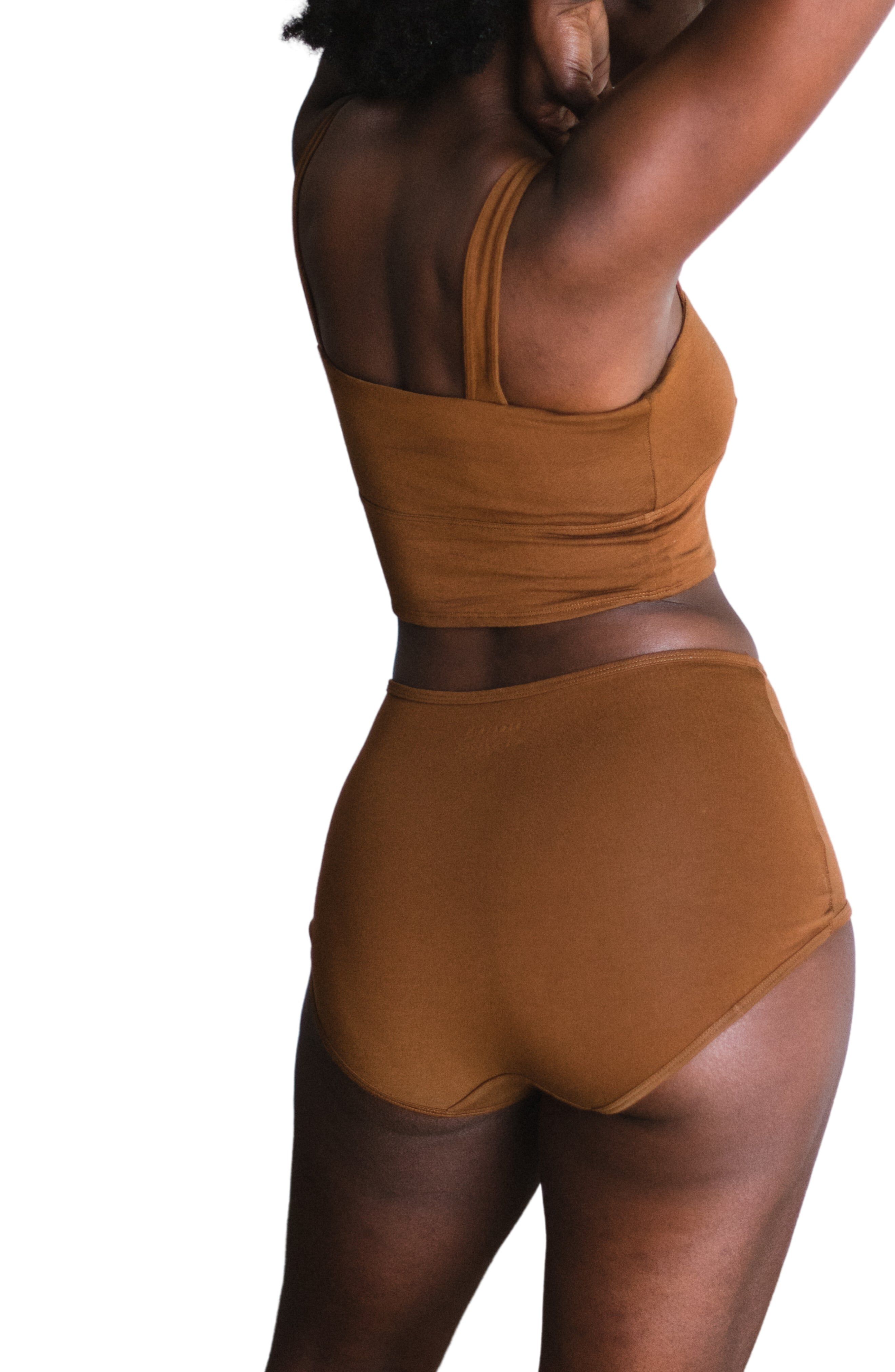 High-Rise Ultra Soft Sustainable Briefs, Deep Nude / Brown, hi-res image number 0