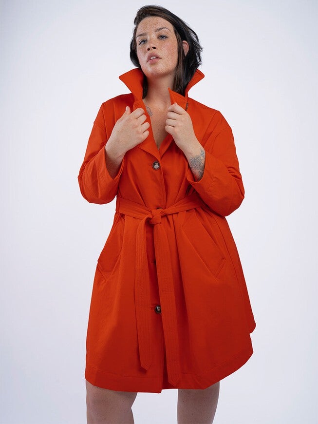 SEE ROSE GO WATER RESISTANT TRENCH COAT, Poppy / Red, alternate image number null