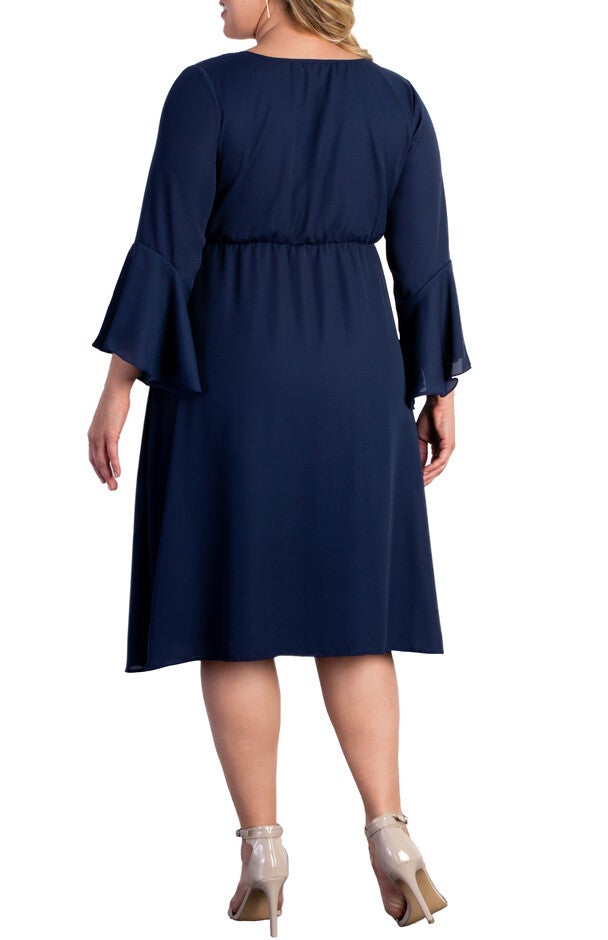 Brighton Bell Sleeve Dress, NOUVEAU NAVY / Navy, alternate image number 3