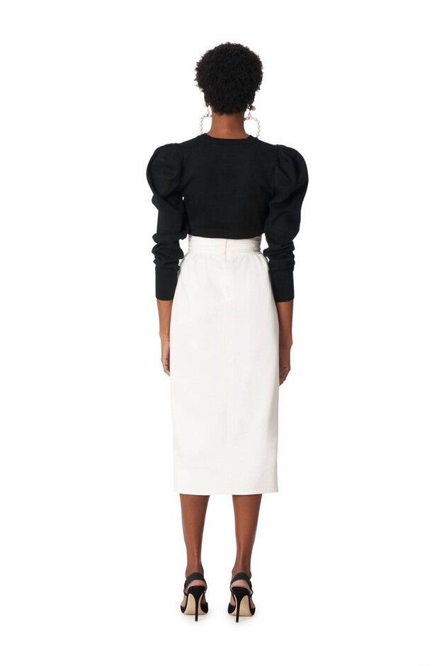 HIGH WAIST SKIRT IN WHITE, , alternate image number null