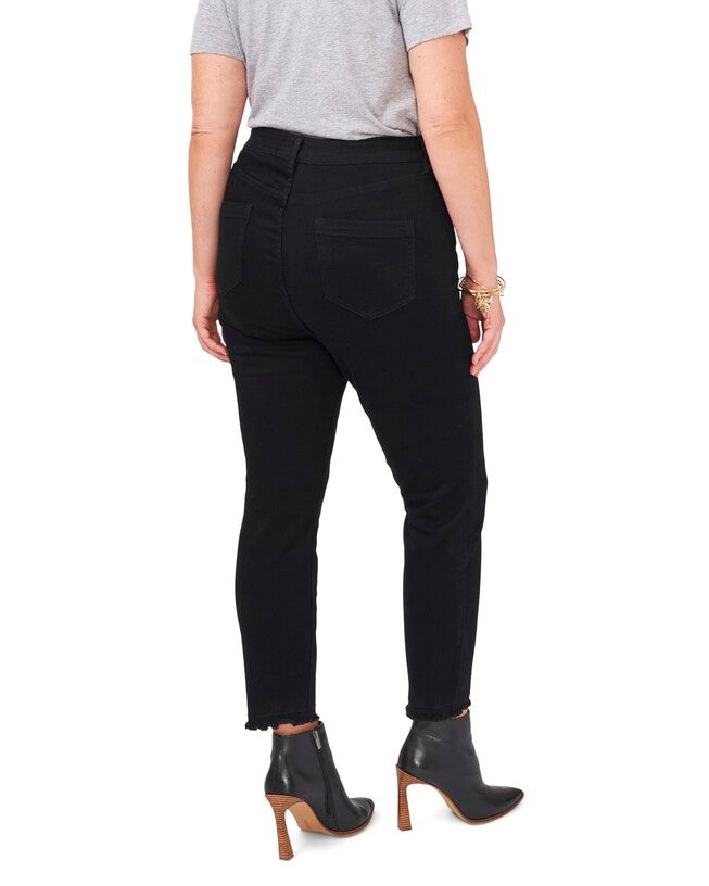 Baylee Frayed Ankle Jean, LA BREA WASH / Black, alternate image number null