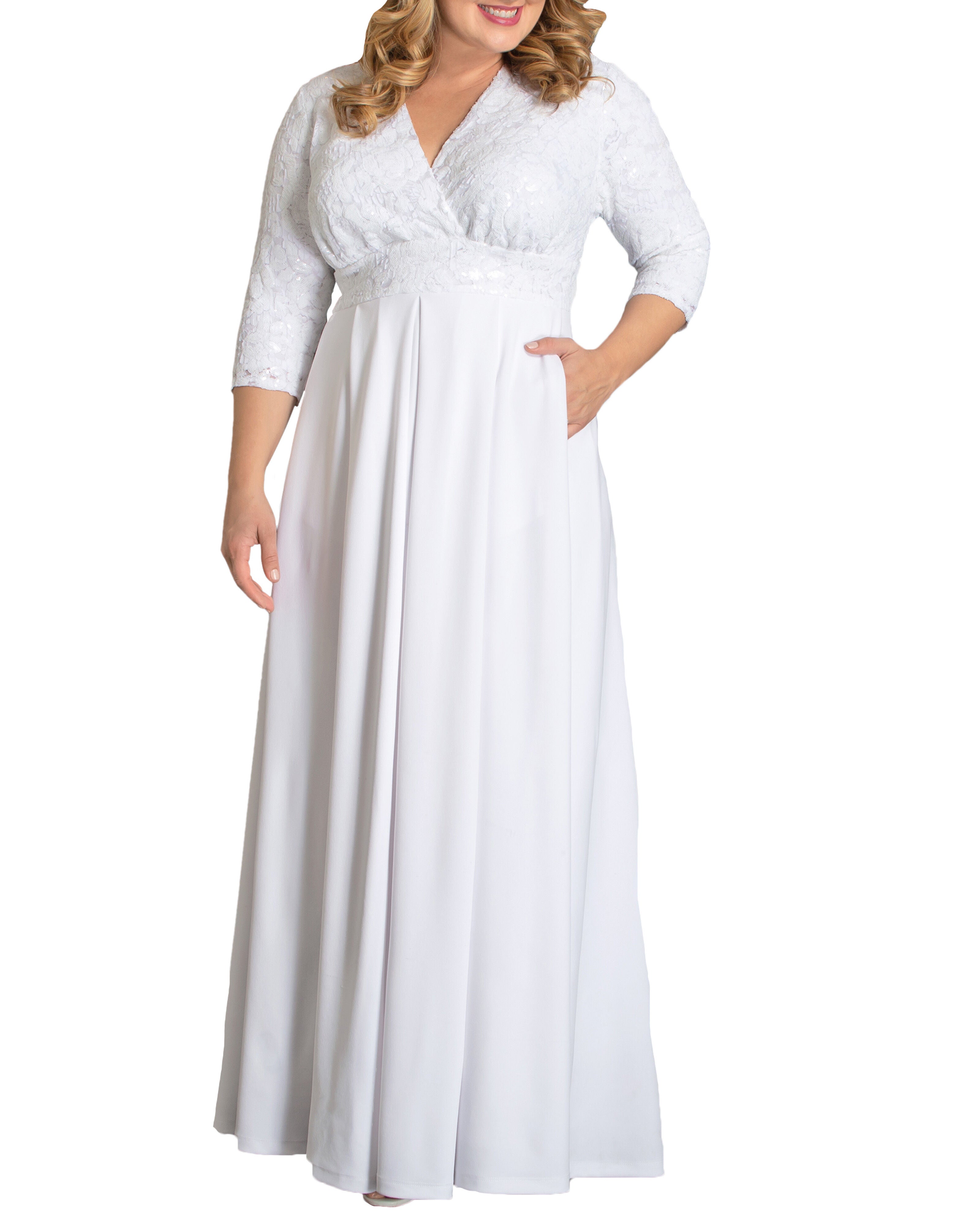 Starlight Sequined Wedding Gown, WHITE / White, hi-res image number 0