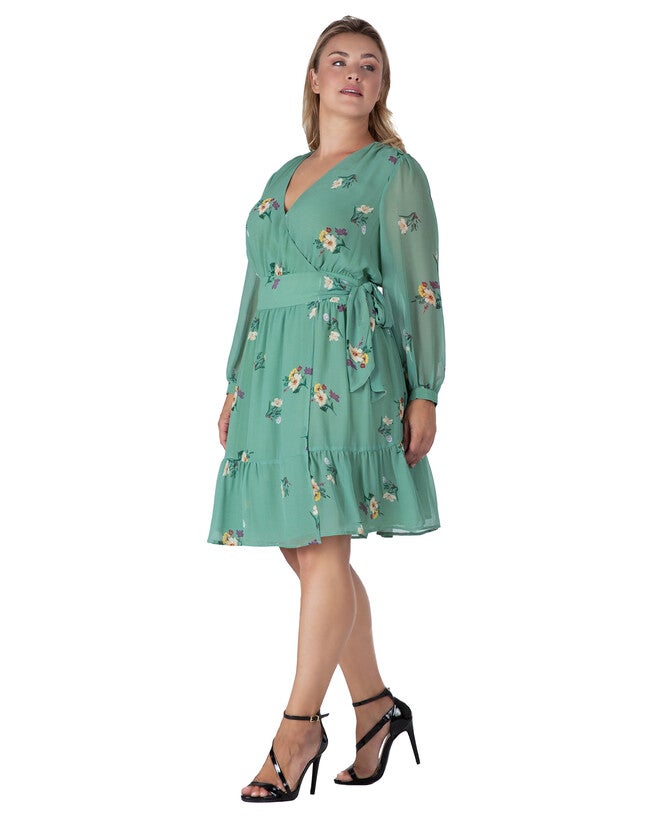 Preslee Women's Floral Print Wrap Mini Dress, , alternate image number 7