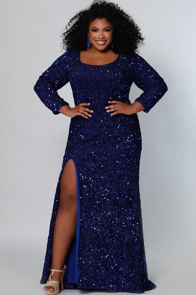 UNMISTAKABLE EVENING DRESS, Sapphire / Cobalt, hi-res image number 0