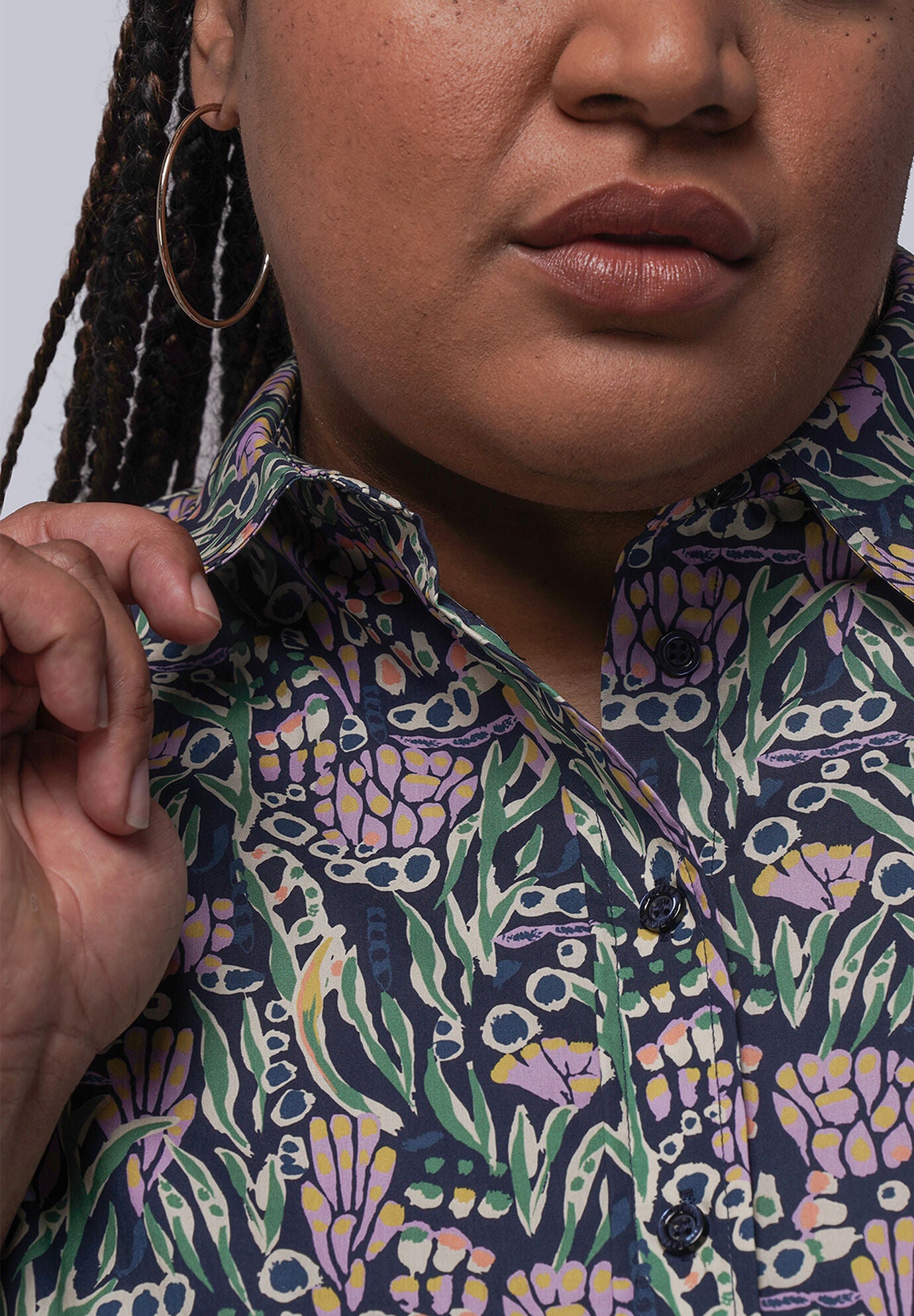 The Essential Button Up, FLOWERBED NAVY / Navy, alternate image number 3