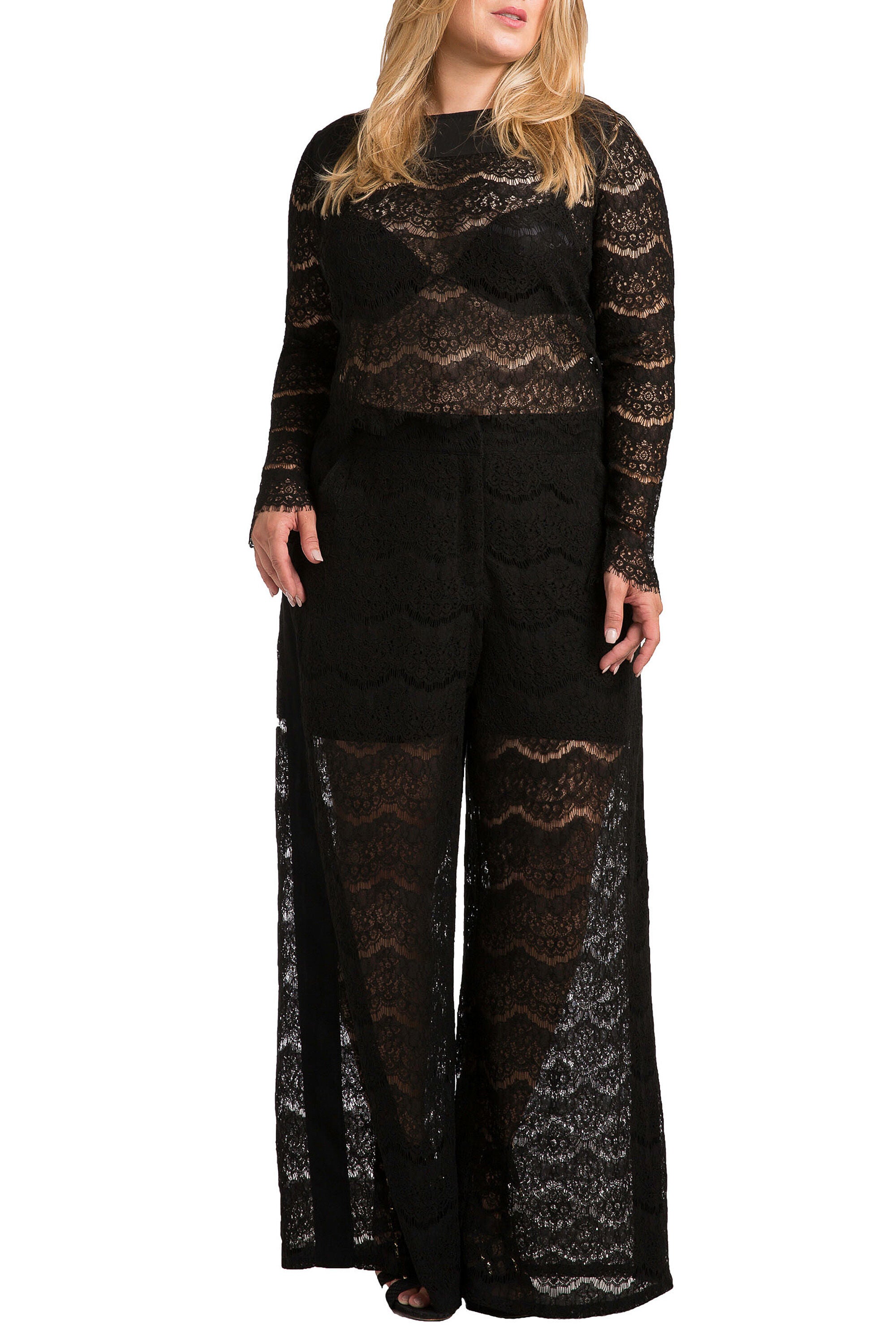 Sydney Black Lace Skimmer, BLACK / Black, alternate image number 2