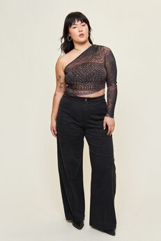 Kendall Mesh Asymmetrical Top