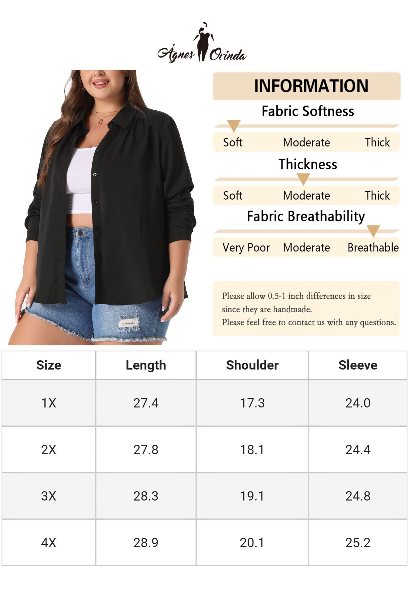 Button Down Long Sleeve Classic Shirt, Black / Black, alternate image number 4