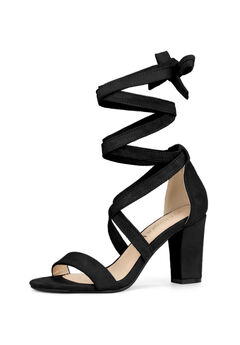 Lace Up Block Heel Sandals