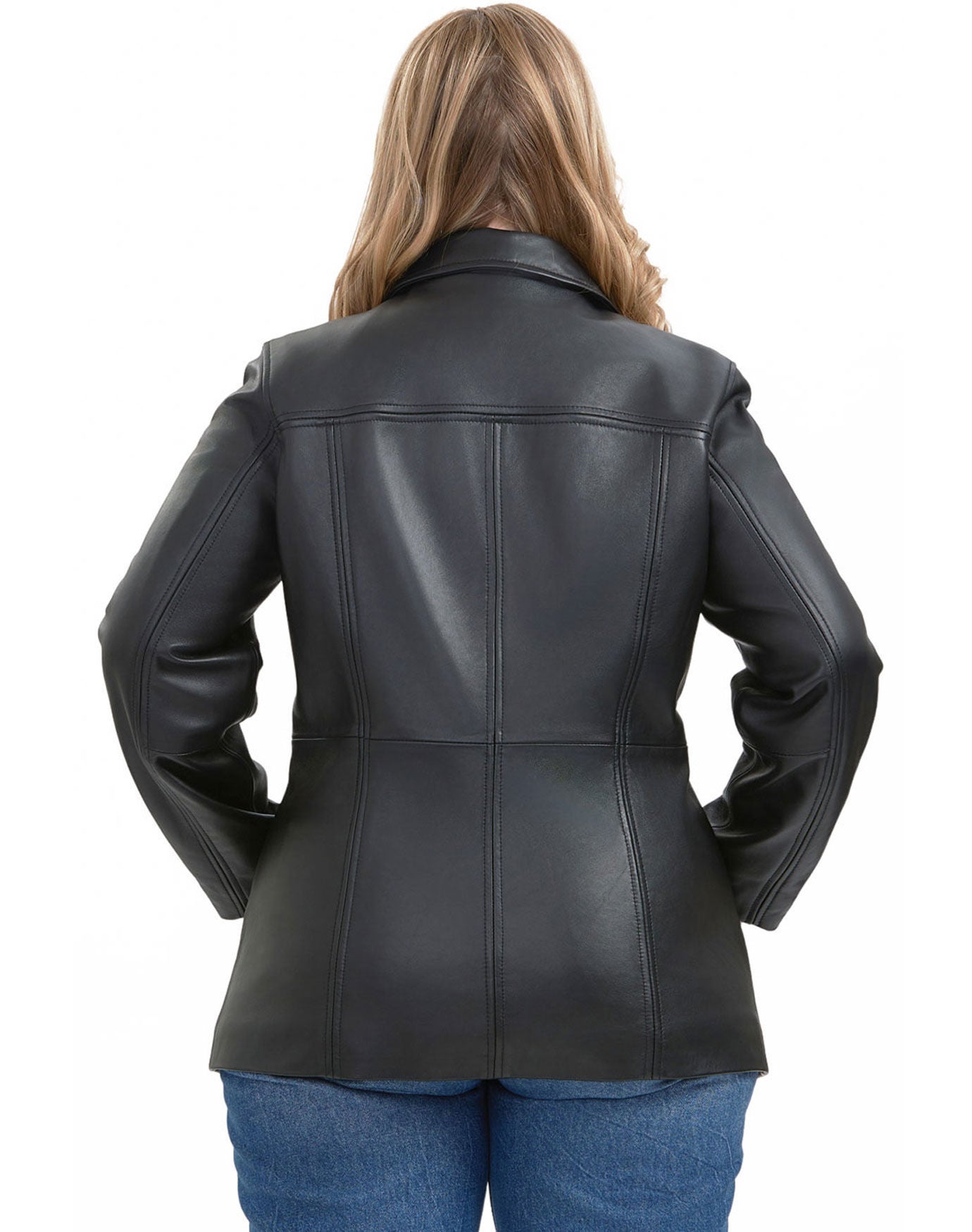 Evie Leather Car Coat, Black, alternate image number 4