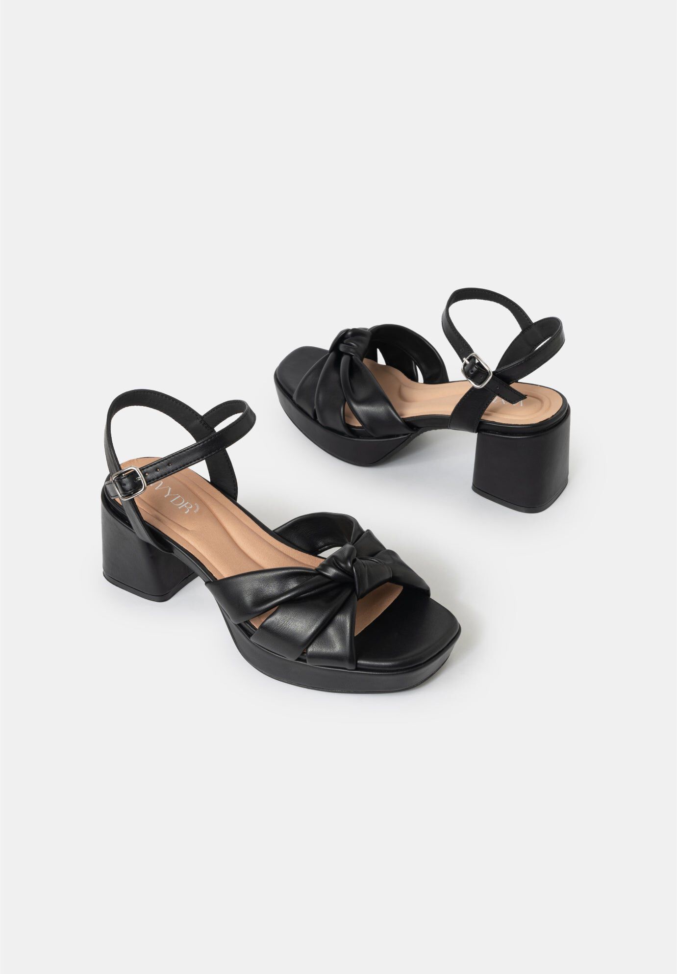 Daisy Vegan Platform Heels, Black / Black, alternate image number 3