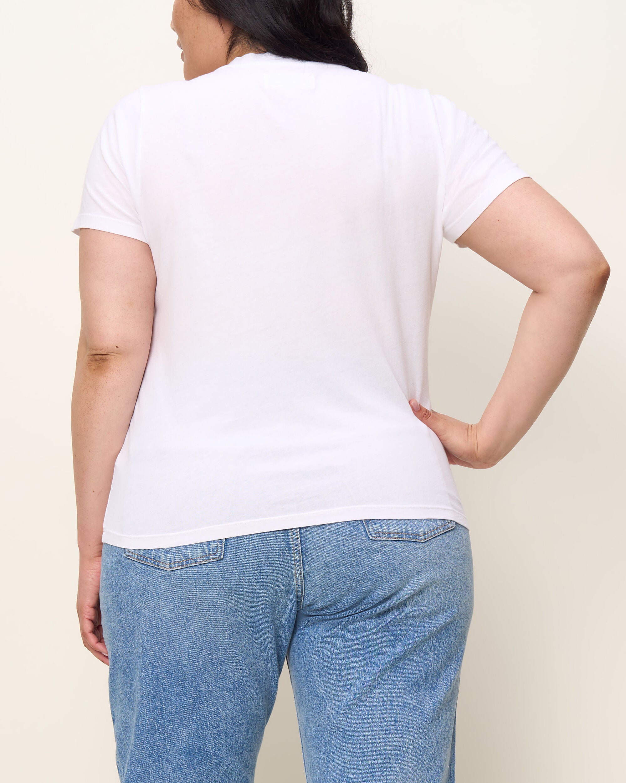 The V Neck Tee, True White / White, alternate image number 2