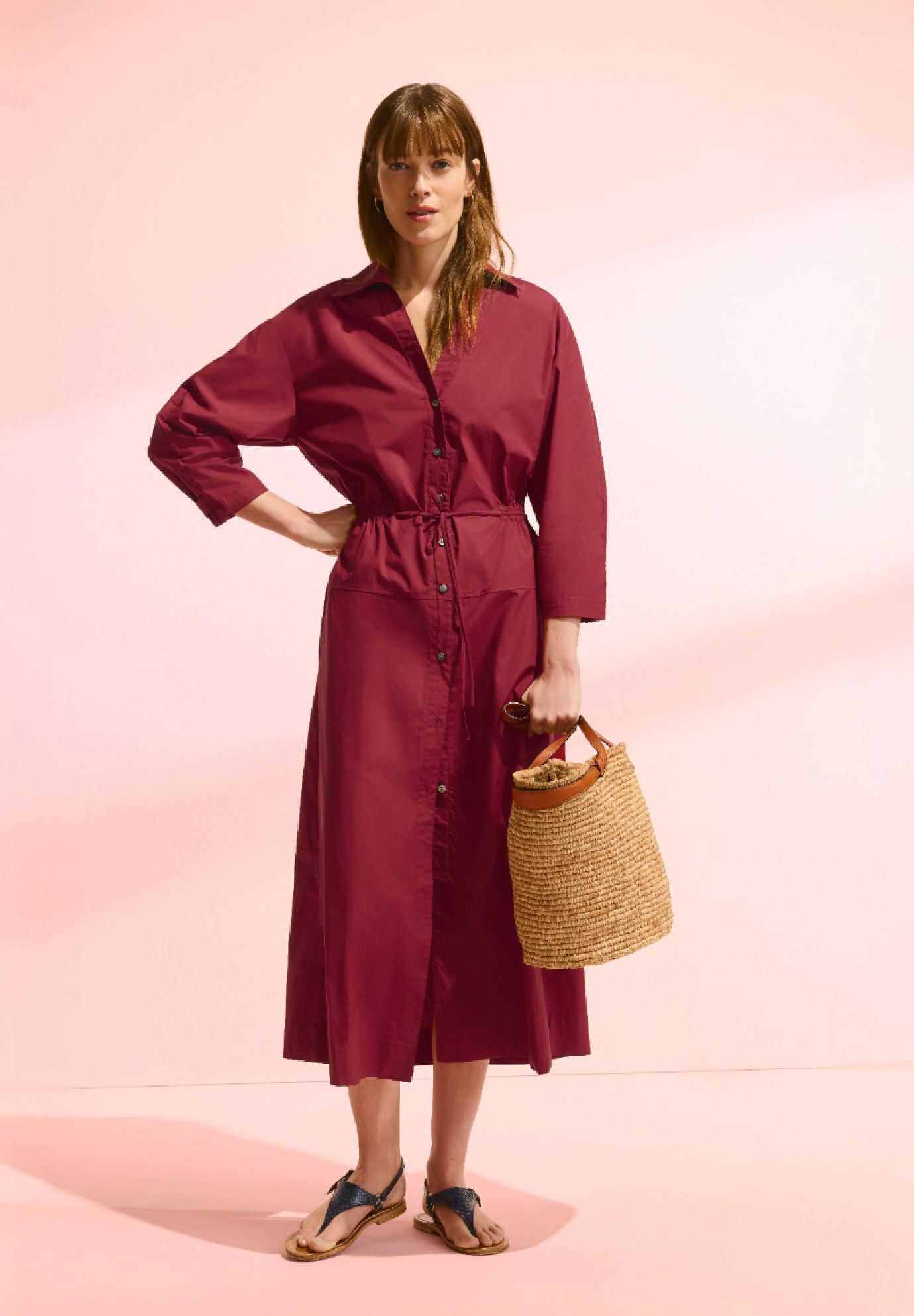 Boden Al Fresco Dress - Cotton Poplin, Cinnabar / Red, alternate image number 4