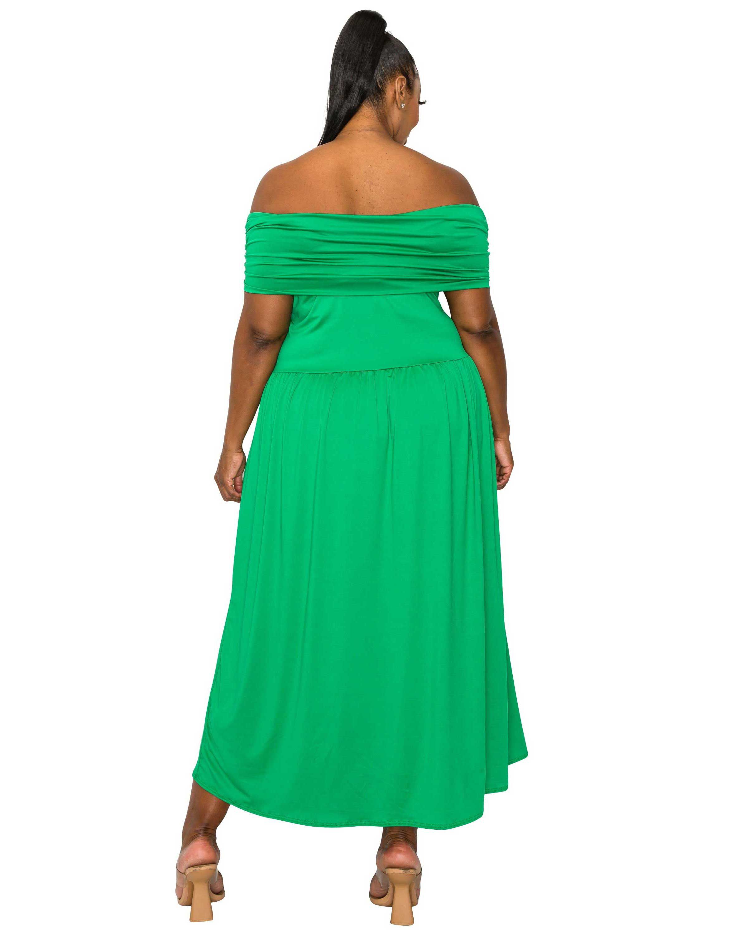 HAYEK OFF SHOULDER MAXI DRESS, K Green / Kelly Green, alternate image number 2