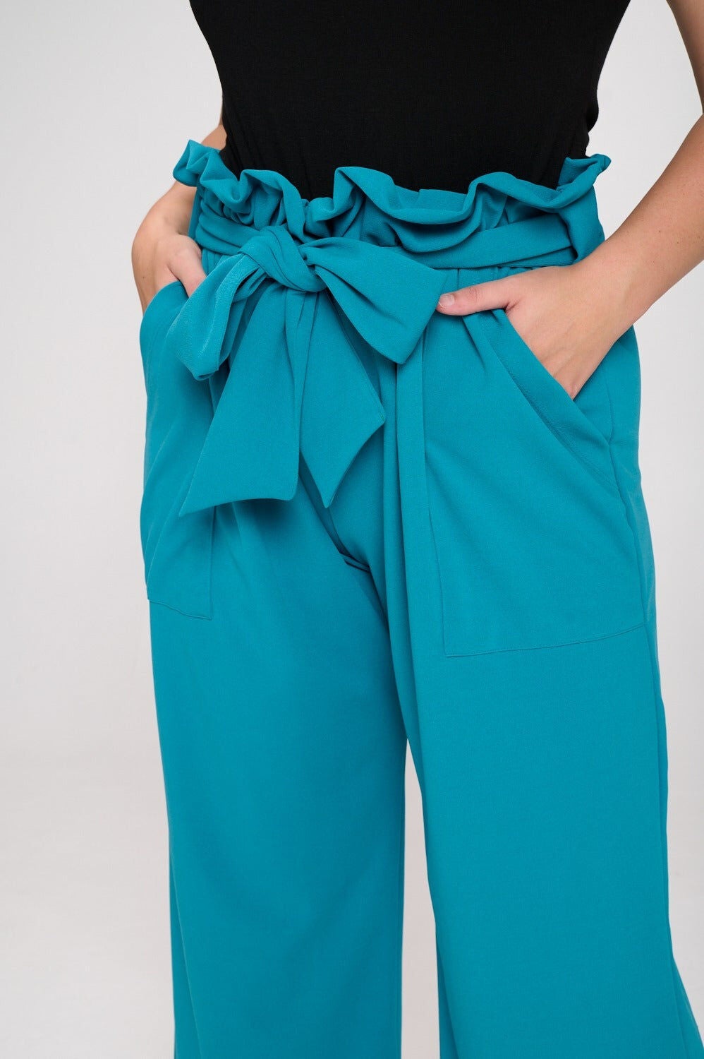 KATHLEEN PAPERBAG PANTS, Jade / Turquoise, alternate image number 2