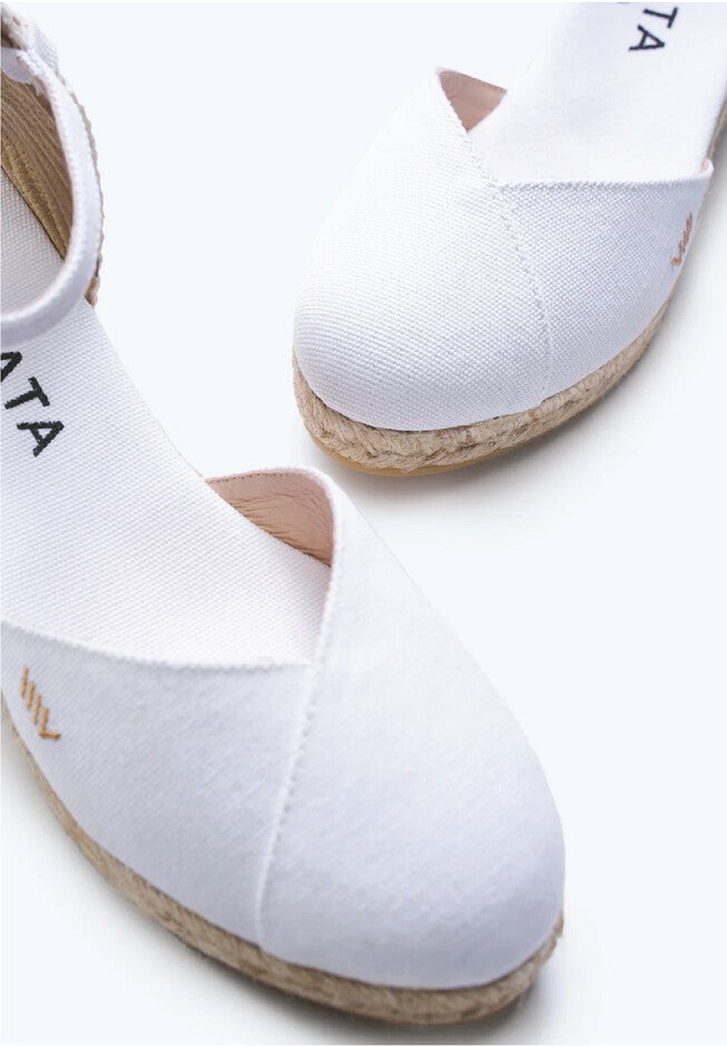 Pubol Canvas Espadrille Wedges, White / White, alternate image number 1