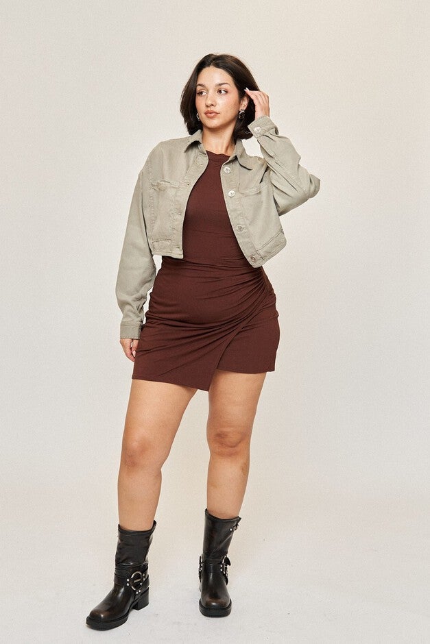 Kara Wrap Dress, Chocolate / Brown, alternate image number 3