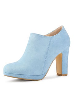 PLATFORM ROUND TOE ANKLE BOOTIES