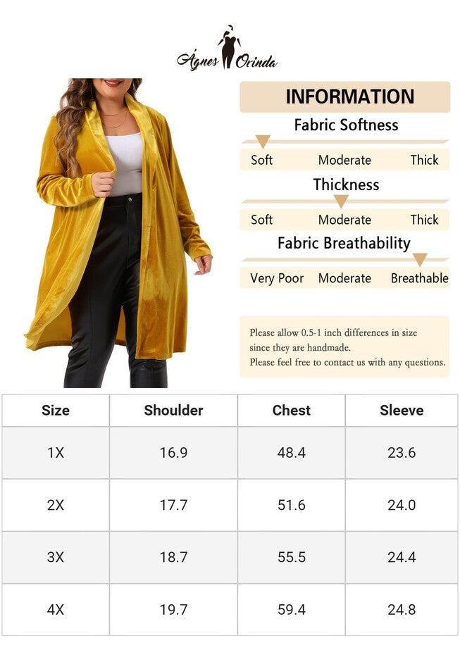 OPEN FRONT LIGHTWEIGHT LONG VELVET BLAZER CARDIGAN, Gold / Gold, alternate image number 4
