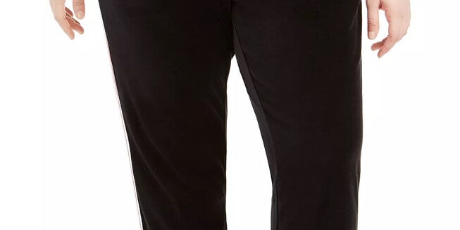 Tommy Hilfiger Women's Sport Track-Stripe Velour Jogger Pants Black 1X, , alternate image number null