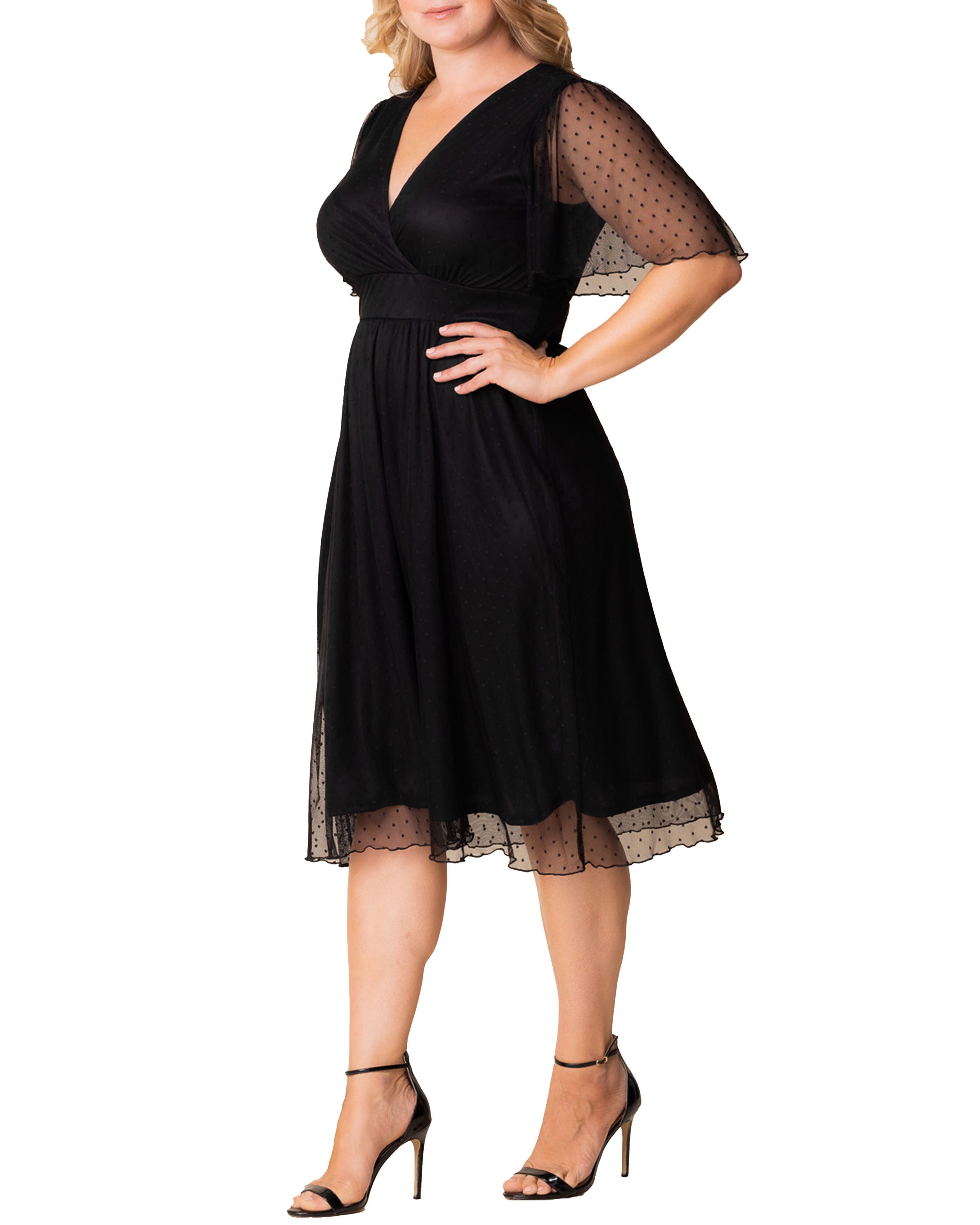 Margot Mesh Cocktail Dress, ONYX / Black, alternate image number 3