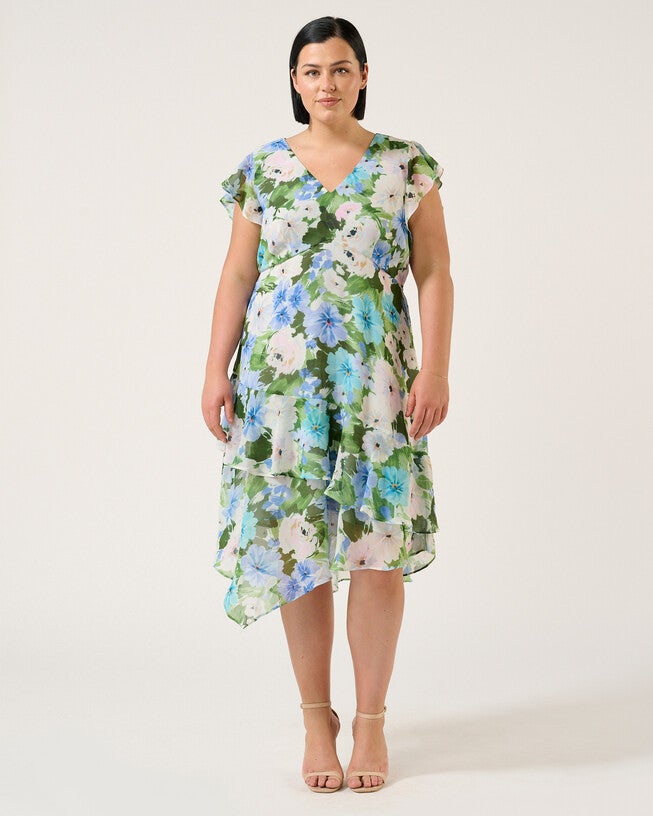 Aqua Dress, Print / Kelly Green, hi-res image number 0