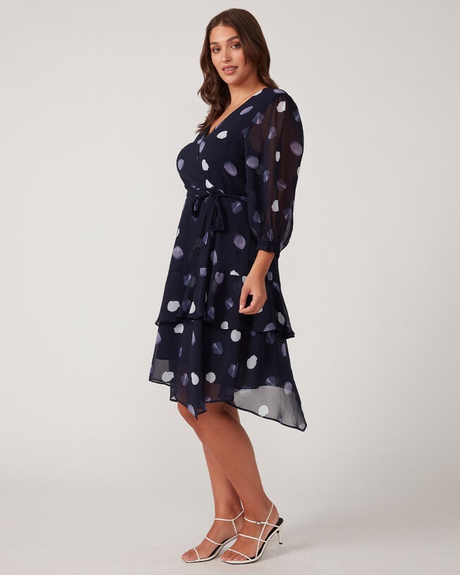 Begin Again Assymm Dress, Navymilk / Navy, alternate image number null