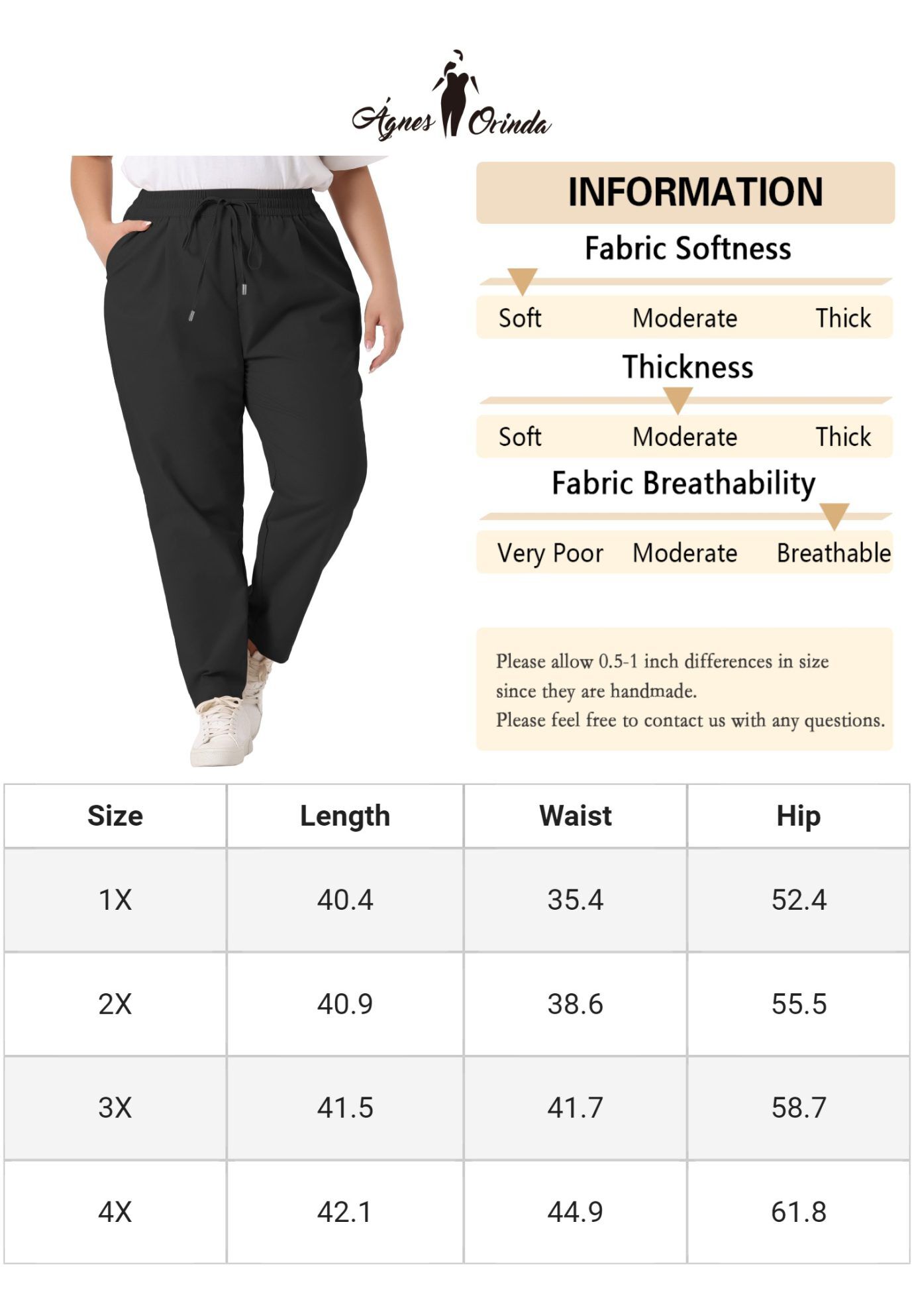 STRAIGHT LEG DRAWSTRING ELASTIC LOOSE TROUSERS, Black / Black, alternate image number 1