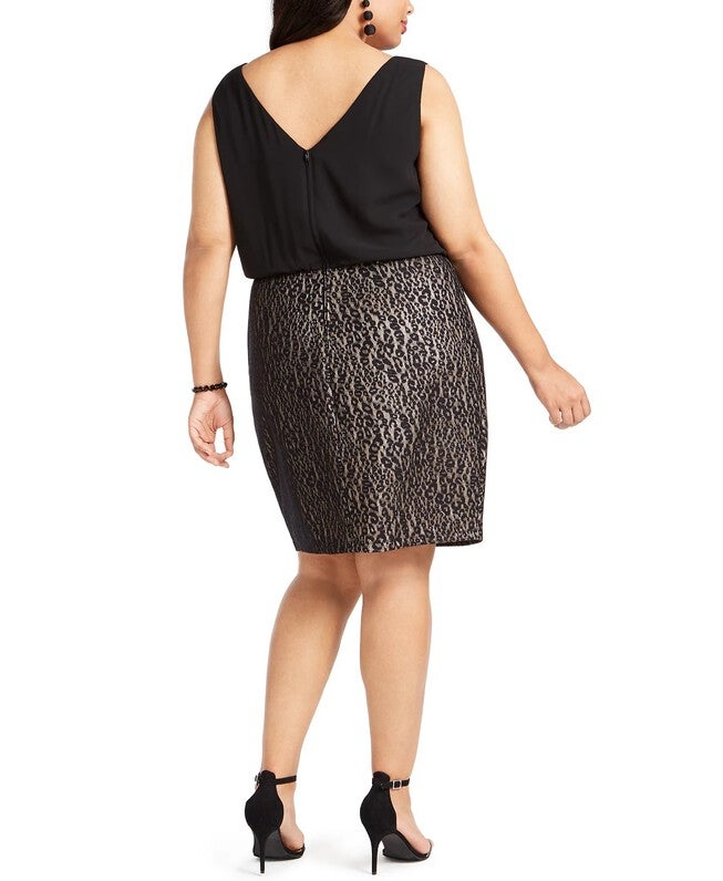 BCX Lace-Skirt Sheath Dress Black Size 2XL, Black / Black, alternate image number null